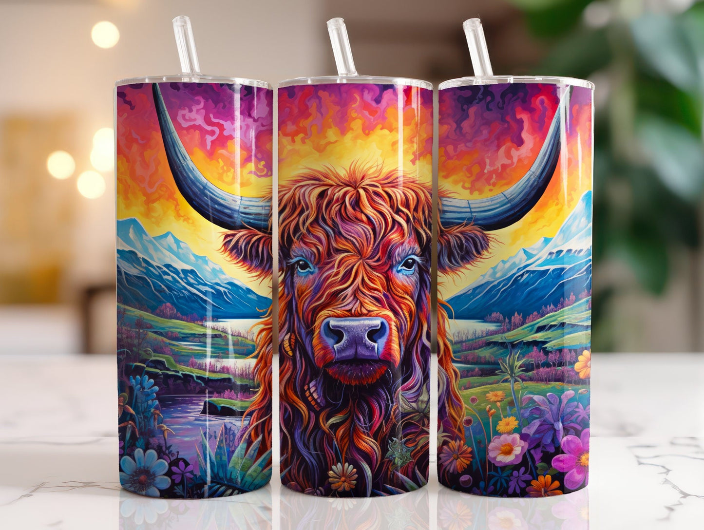 Tumbler | Highland Cow  | highland cows 53 | farm animals | cuteness | artful |cosmic cow
