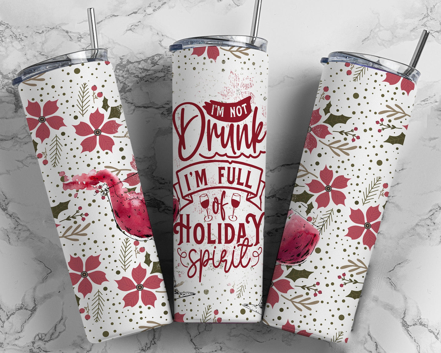 Tumbler | I'm not drunk I'm full of Holiday spirit || Drinkware | Christmas