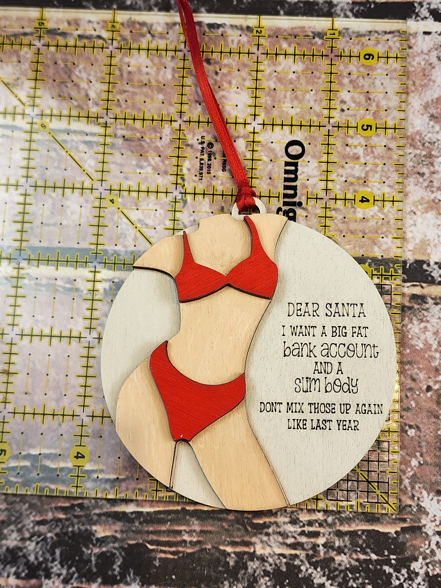 Ornament| Dear Santa I want a big fat bank account and a slim body |  gift | Friend gift | friends
