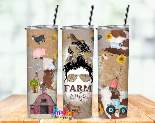 Tumbler | FARM2 | Farm wife | Gift | Sarcasm| OSFA |Great Gift- Ladies-Cows| Men