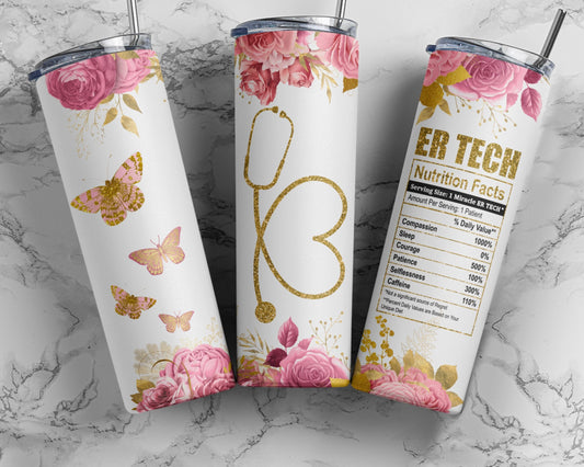 Tumbler | ER tech medical field | Hot Mess| Sarcasm | Nurse | Gift | BFF | Profanity| funny|