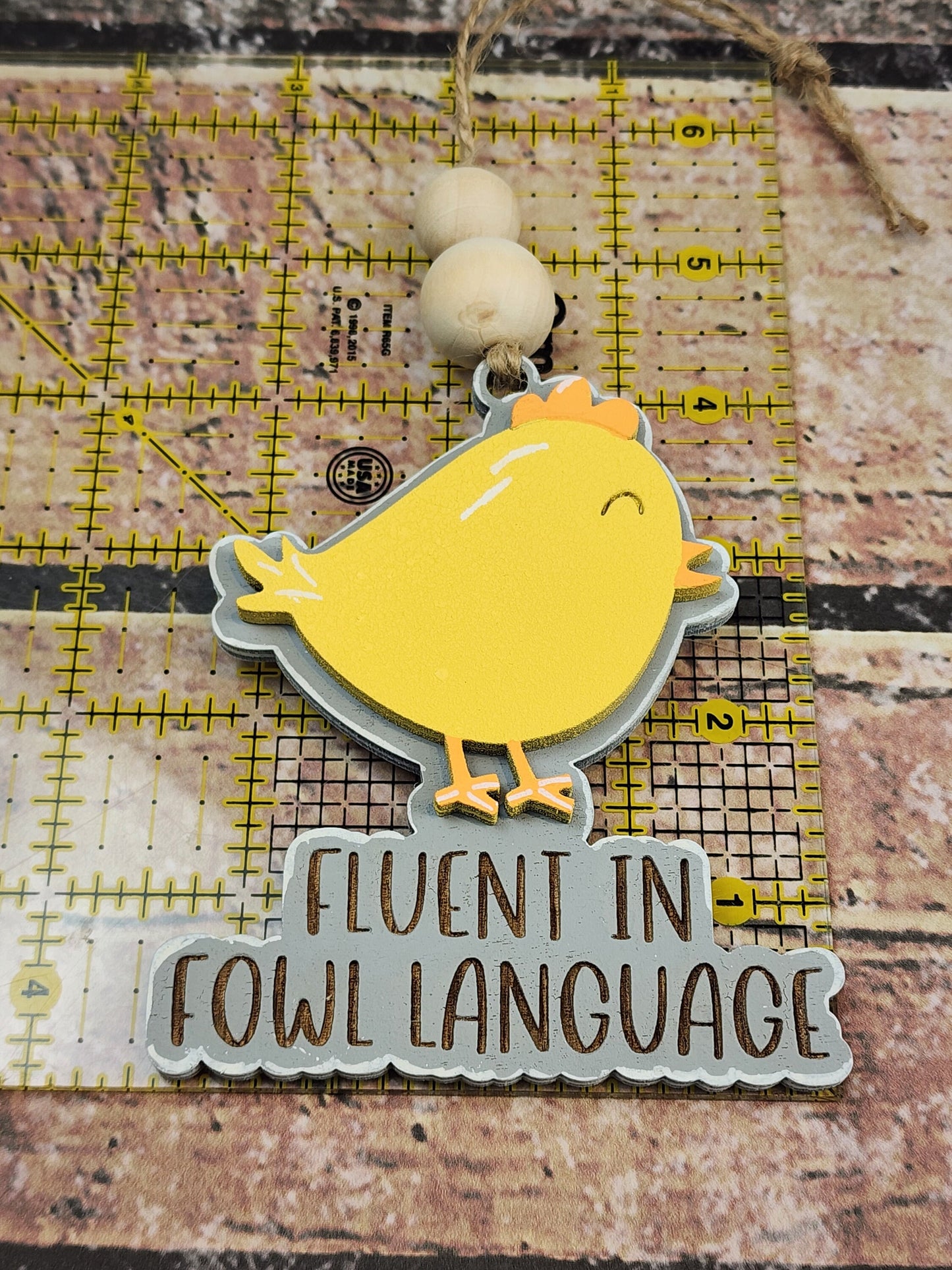 Ornament| Fluent in fowl language | Chicken whisperer | ornament |  gift | Friend gift | Farm lover