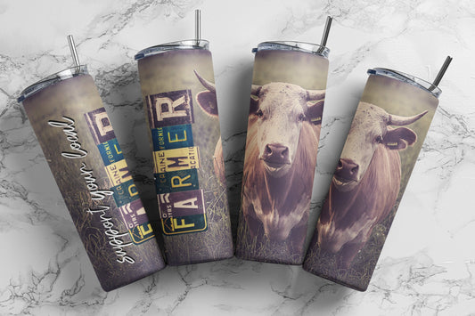 Tumbler | support farm 2 |support your local farmer | Gift | cows| America| OSFA |Great Gift- Ladies-Cows| Men dad
