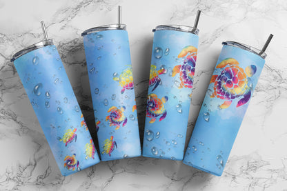 Tumbler | Sea Turtle Alcohol ink| Hot Mess| Sarcasm | MOM | Gift | BFF | funny| Beautiful colors