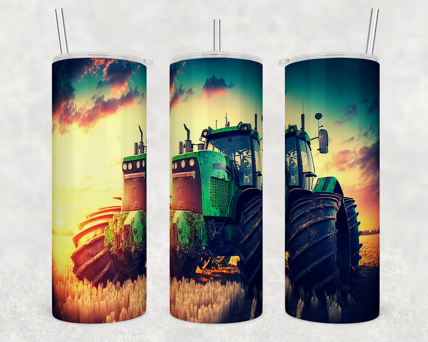 Tumbler |big green |Tractor| support your local farmer | Gift | Sarcasm| OSFA |Great Gift- Ladies-Cows| Men