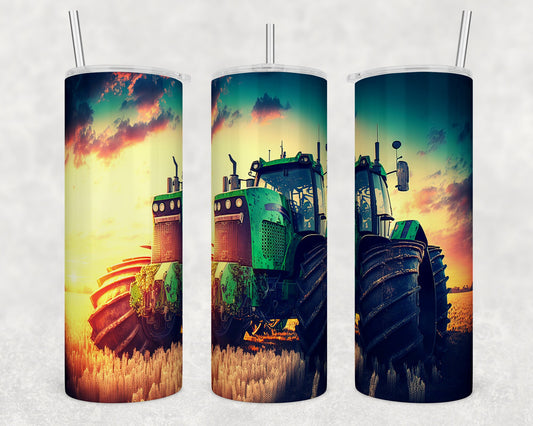 Tumbler |big green |Tractor| support your local farmer | Gift | Sarcasm| OSFA |Great Gift- Ladies-Cows| Men