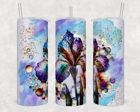 Tumbler | Iris Alcohol ink| Hot Mess| Sarcasm | MOM | Gift | BFF | funny|