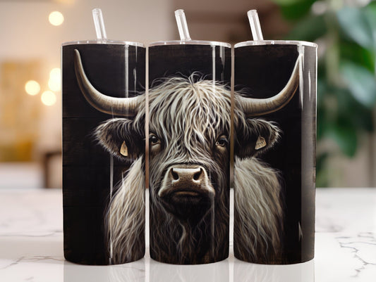 Tumbler | Highland Cow  | highland cows 50 | farm animals | cuteness | artful | black and white