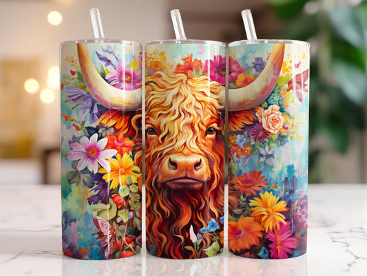 Tumbler | Highland Cow  | highland cows 56 | farm animals | cuteness | artful |cosmic cow