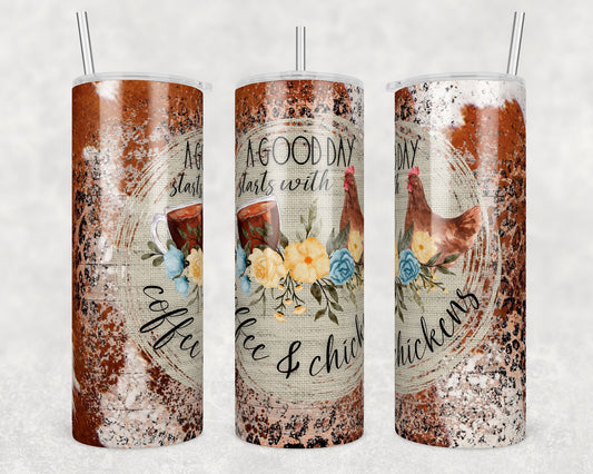 Tumbler | coffeechickens | Farm Chicken | animal print  | Gift | Sarcasm| OSFA |Great Gift- Ladies-Cows| Men