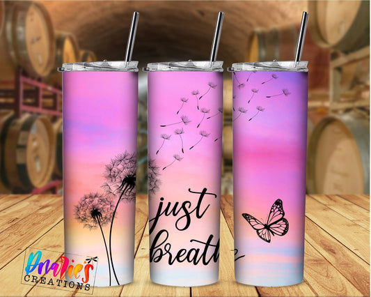 Tumbler | Just Breathe Alcohol ink| Hot Mess| Sarcasm | MOM | Gift | BFF | funny| Beautiful colors