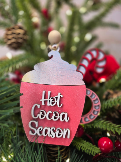 Ornament - Hot cocoa season OR1001-25 - Hand Painted Christmas Ornament