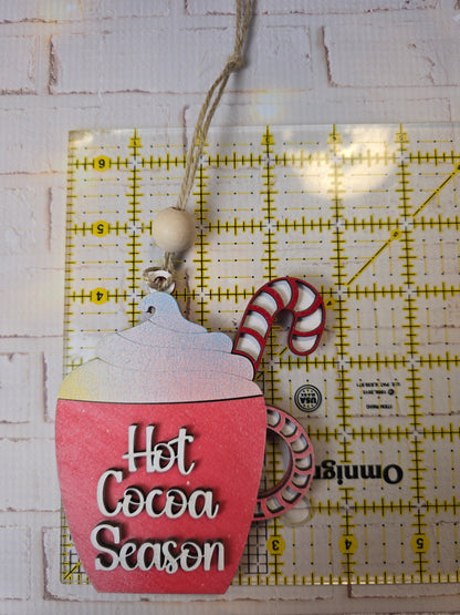 Ornament - Hot cocoa season OR1001-25 - Hand Painted Christmas Ornament
