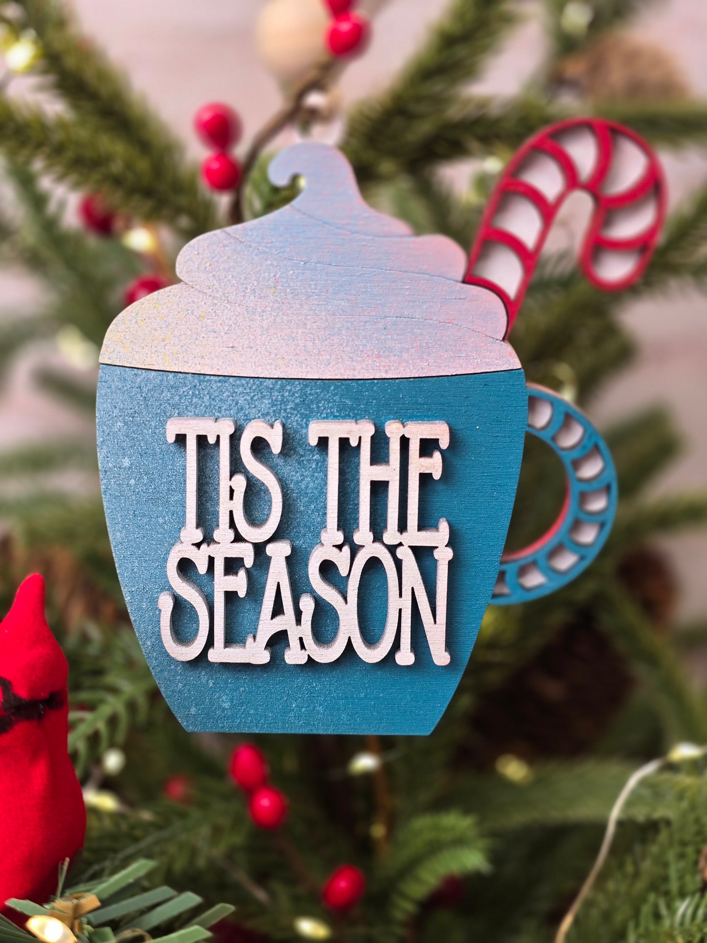 Ornament - Tis the season OR1002-25 - Hand Painted Christmas Ornament