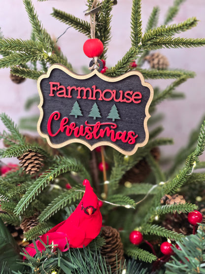Ornament - Farmhouse Christmas OR1005-25 - Hand Painted Christmas Ornament