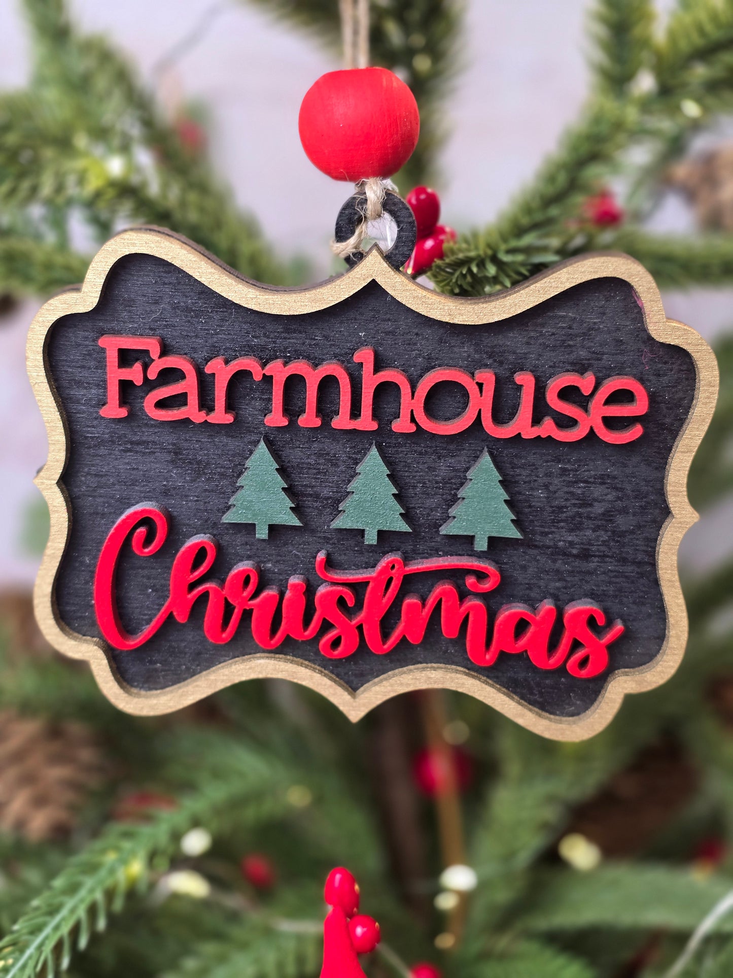 Ornament - Farmhouse Christmas OR1005-25 - Hand Painted Christmas Ornament