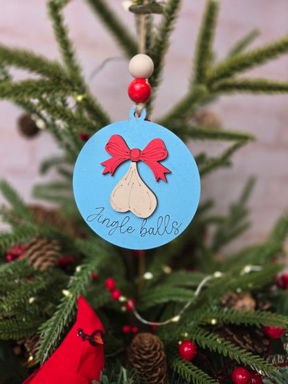 Ornament -  Jingle Balls  OR1025-25 - Hand Painted Christmas Ornament NSFW