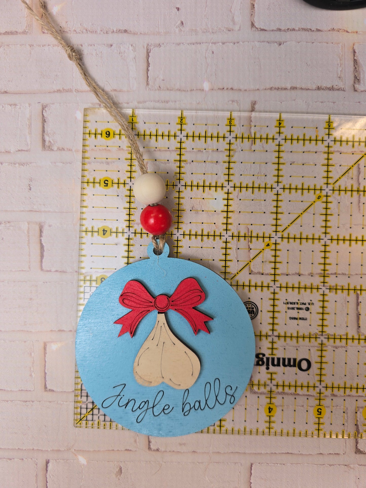 Ornament -  Jingle Balls  OR1025-25 - Hand Painted Christmas Ornament NSFW