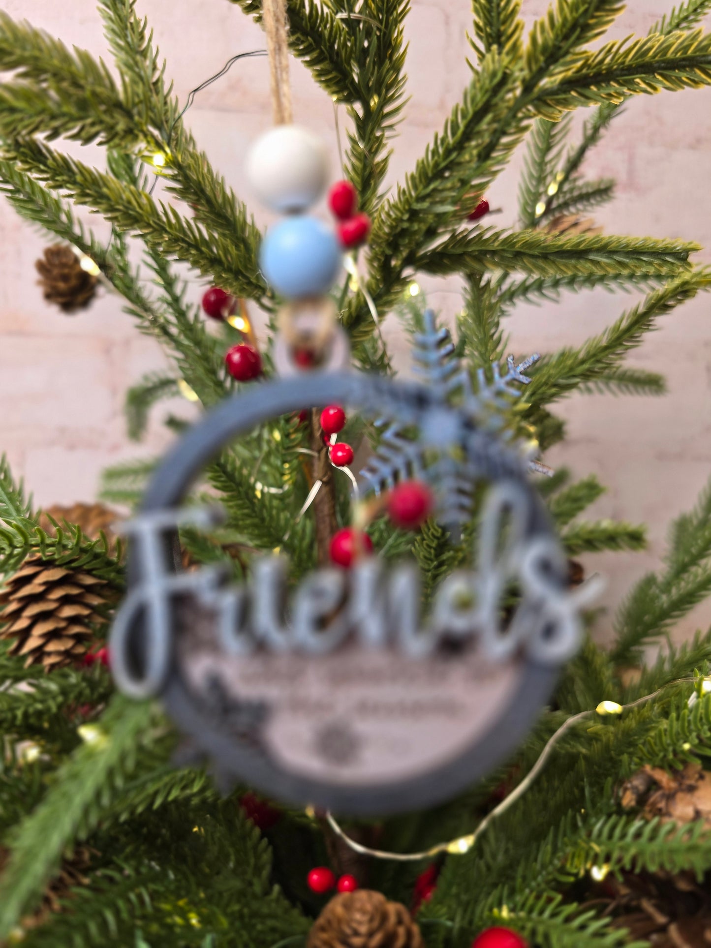 Ornament -  Friends add sparkle to the season OR1032-25 - Hand Painted Christmas Ornament