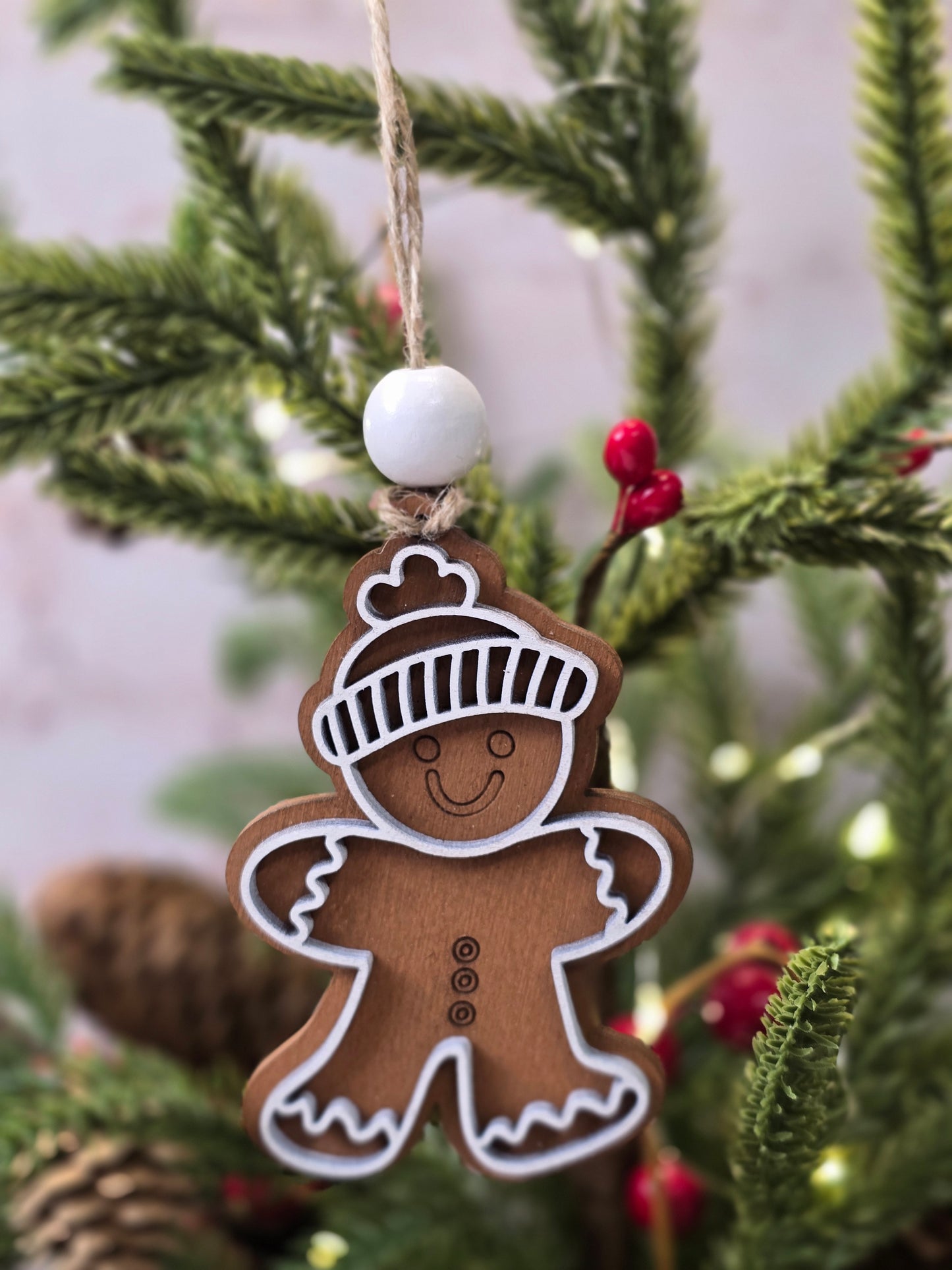 Ornament -  Small gingerbread ornament OR1034-25 - Hand Painted Christmas Ornament