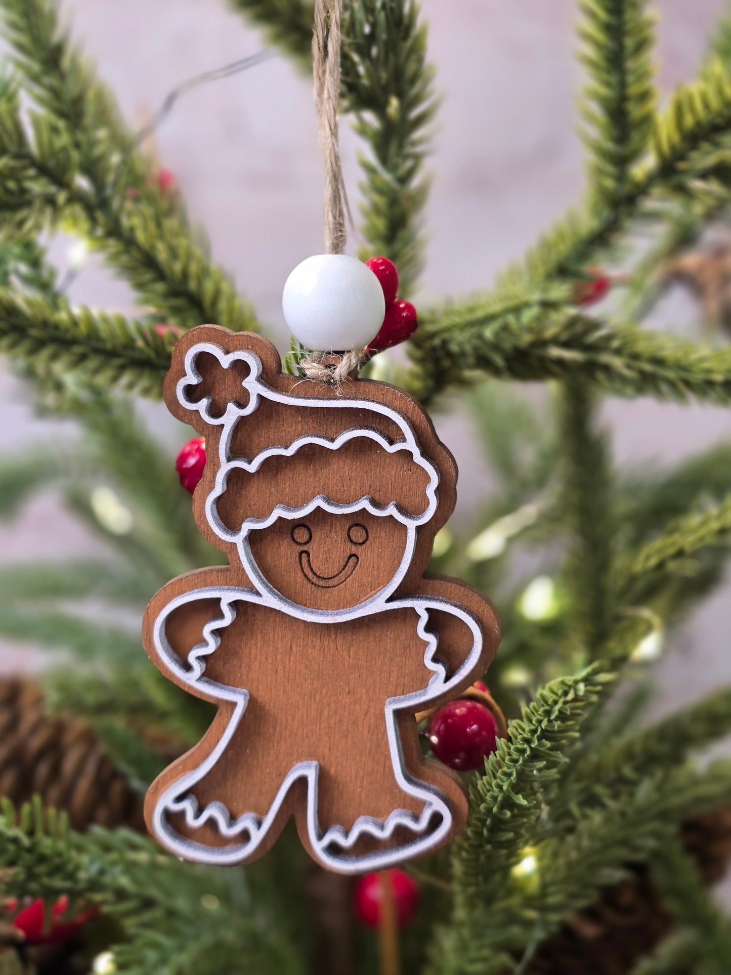 Ornament -  Small gingerbread ornament OR1035-25 - Hand Painted Christmas Ornament
