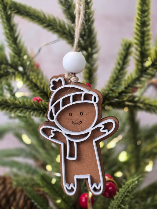 Ornament -  Small gingerbread ornament OR1038-25 - Hand Painted Christmas Ornament