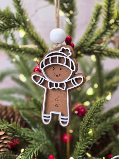 Ornament -  Small gingerbread ornament OR1039-25 - Hand Painted Christmas Ornament
