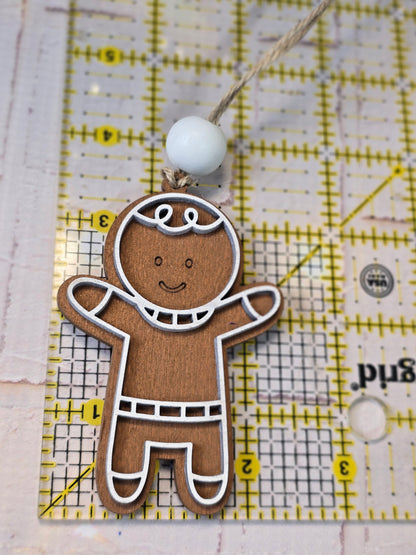 Ornament -  Small gingerbread ornament OR1040-25 - Hand Painted Christmas Ornament