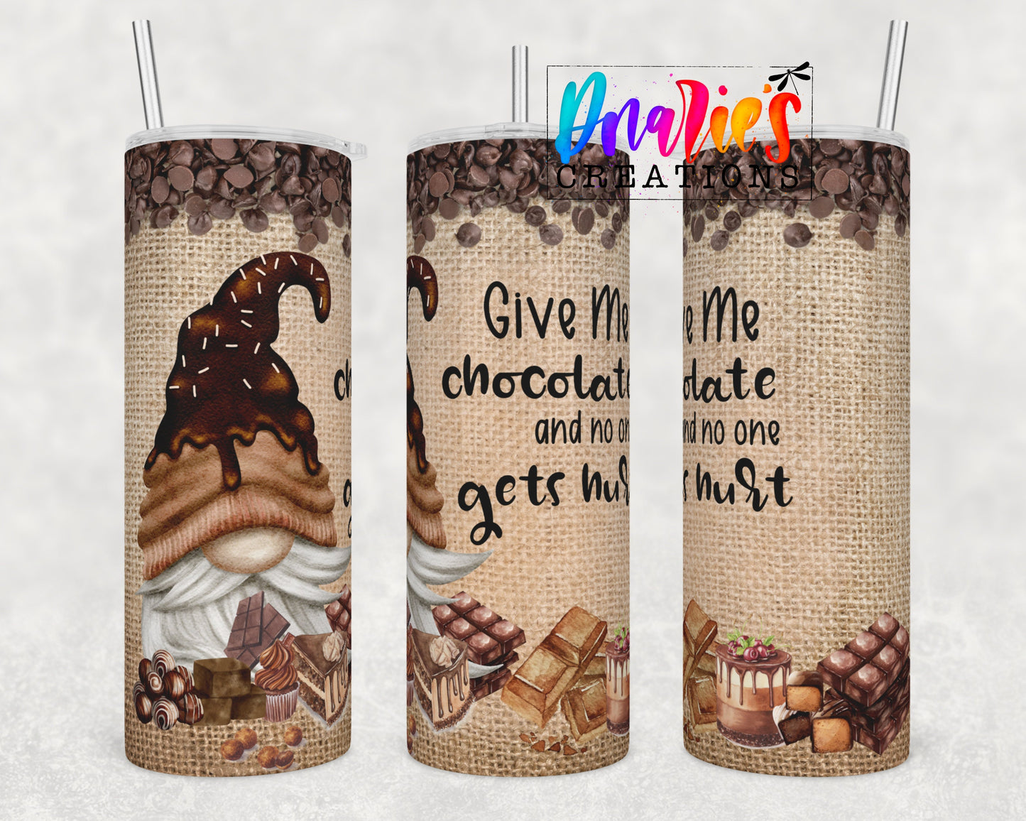 Tumbler |Give me Chocolate and no one gets hurt | Gift | BFF| funny| ladies trip |choctumblerETSY