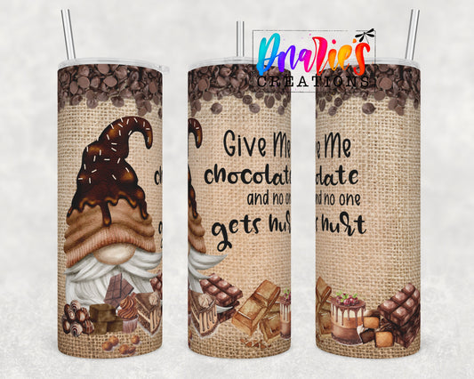 Tumbler |Give me Chocolate and no one gets hurt | Gift | BFF| funny| ladies trip |choctumblerETSY