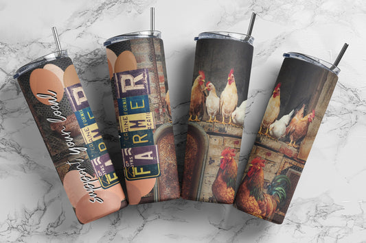 Tumbler | support farm 3 |support your local farmer | Gift | cows| America| OSFA |Chicken Great Gift- Ladies- Cows | Men dad