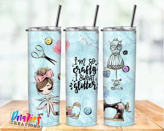 Tumbler | I'm so crafty, I sweat glitter | Hot Mess| relax | MOM | Gift | BFF | funny| Beautiful colors