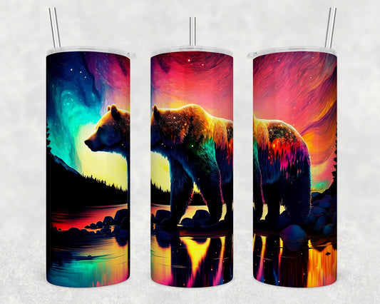 Tumbler | Bear Alcohol ink| Hot Mess| Sarcasm | MOM | Gift | BFF | funny| Beautiful colors