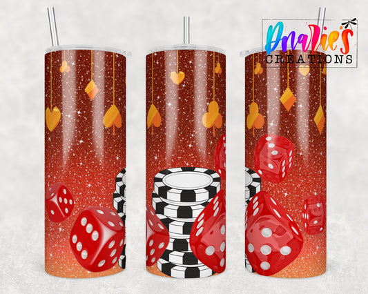 Tumbler |Casino | Dice and chips | Gift | BFF| funny| ladies trip |casinoETSY