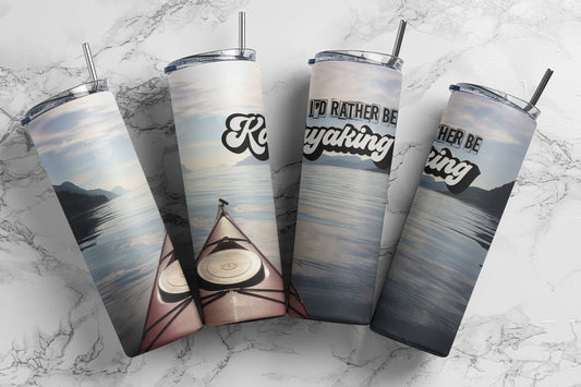 Tumbler |I'd rather be Kayaking 1| Sarcasm | | Bestie | Gift | BFF | Profanity| funny| camping