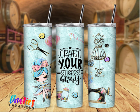 Tumbler | Craft your stress away| Hot Mess| relax | MOM | Gift | BFF | funny| Beautiful colors