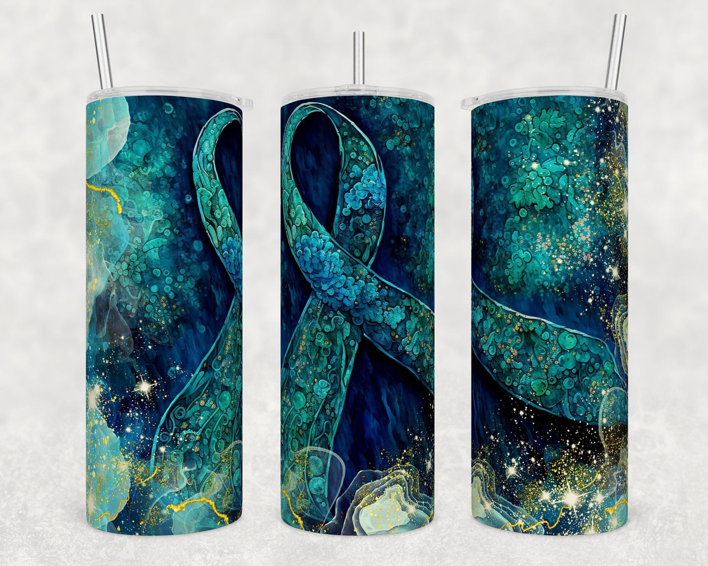 Tumbler | Teal Ribbon | Drinkware | Friend | Gift | Support| OSFA