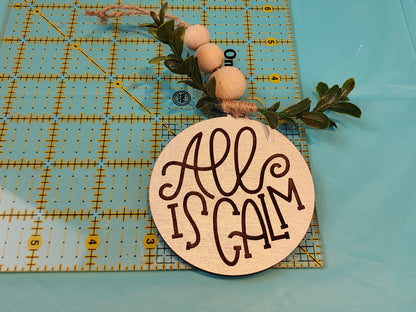 Ornament| Wood All is calm engraved ornaments |  gift | Friend gift |  | Merry Christmas!| handmade limited selection