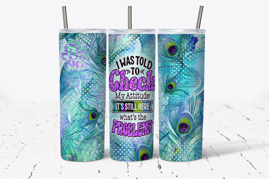 Tumbler | I was told to check my attitude its still here what's the problem | Sarcasm |Bestie| Gift| BFF | Profanity| funny| mean girl