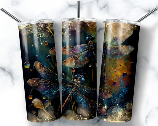 Tumbler | Dragonfly Alcohol ink| Hot Mess| Sarcasm | MOM | Gift | BFF | funny| Beautiful colors
