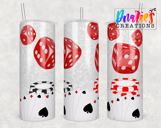 Tumbler |Casino Poker | Dice and chips | Gift | BFF| funny| ladies trip |casino2ETSY