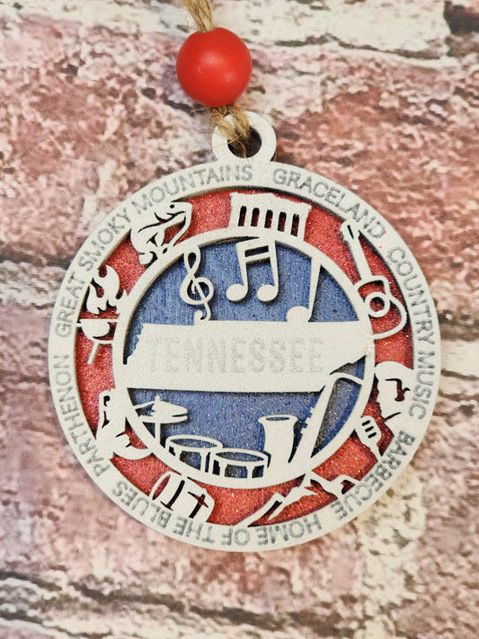 Ornament| Tennessee 2 layer ornament |  gift | Friend gift |  | Merry Christmas!| handmade