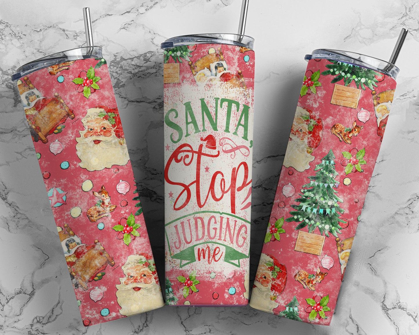 Tumbler | Santa stop Judging me | Drinkware | Christmas