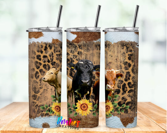 Tumbler | FARM | Farm Cows | animal print  | Gift | Sarcasm| OSFA |Great Gift- Ladies-Cows| Men