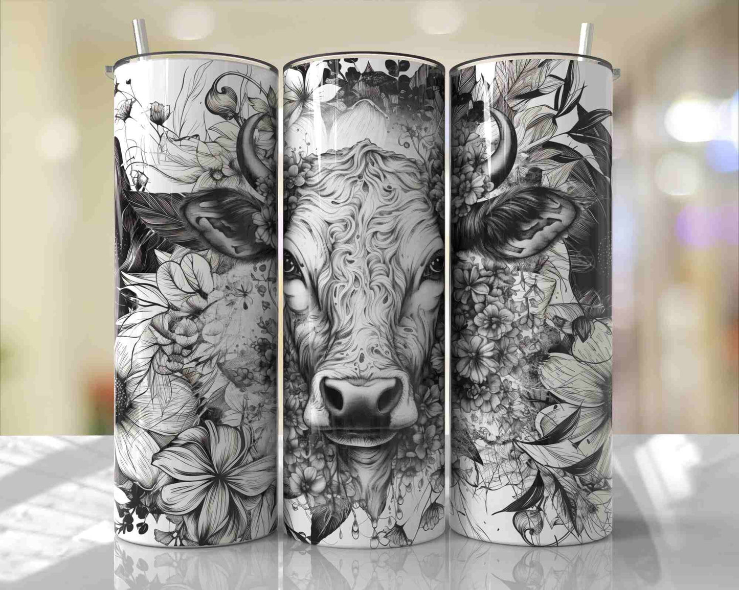 Tumbler  | Black and white cow| Farm wife | Gift | Sarcasm| OSFA |Great Gift- Ladies-Cows| Men