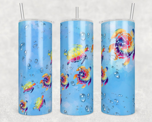 Tumbler | Sea Turtle Alcohol ink| Hot Mess| Sarcasm | MOM | Gift | BFF | funny| Beautiful colors