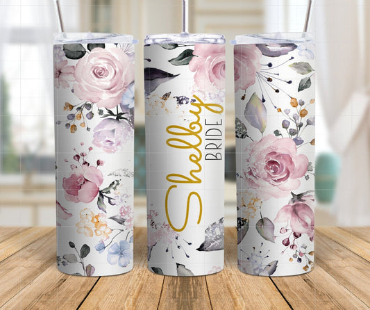 Bridal package | Floral EM1 tumbler, Tshirt and tote package
