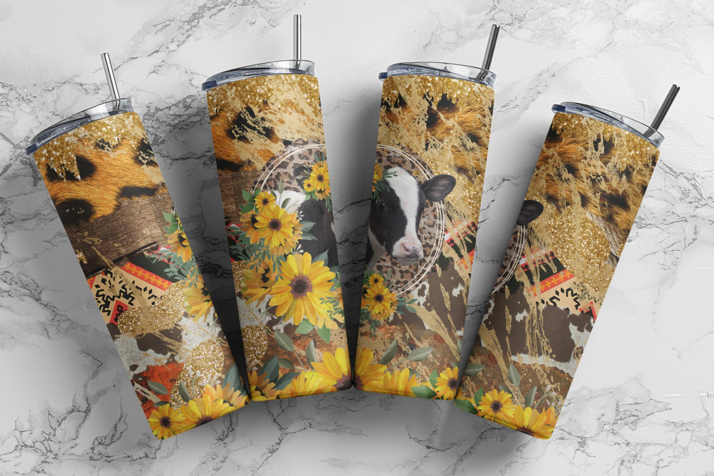 Tumbler | Floral cow2 | Farm Cows | animal print  | Gift | flowers| OSFA |Great Gift- Ladies-Cows| Men|heifers