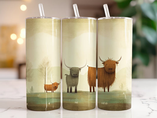 Tumbler | 3 cows on a farm  | highland cows 1 | farm animals | cuteness | artful