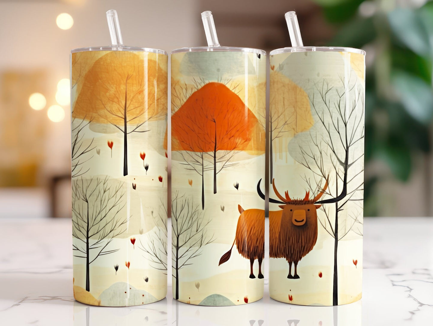 Tumbler | Highland Cow  | highland cows 20 | farm animals | cuteness | artful | snow and Cows